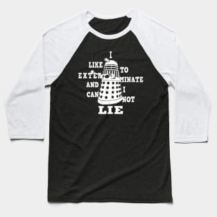 Funny Alien Villain Exterminate Meme 90's Retro Meme Baseball T-Shirt